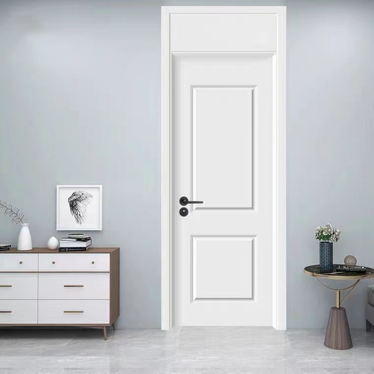 实木卧室门门门楣现代简约白色平开复合顶门烤漆卧室门