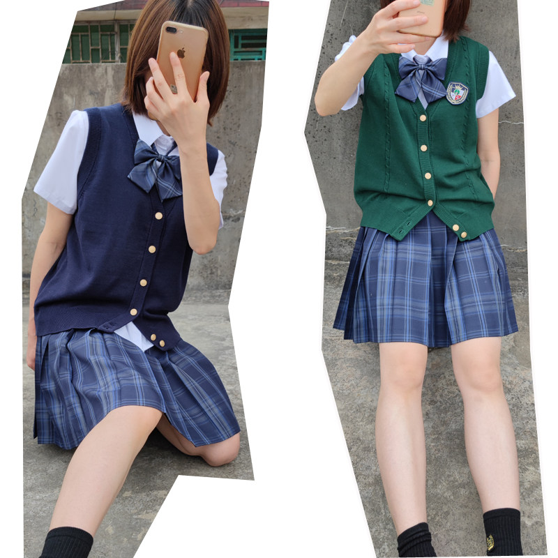正品jk制服全套背心校服套装学院风班高中学生校服