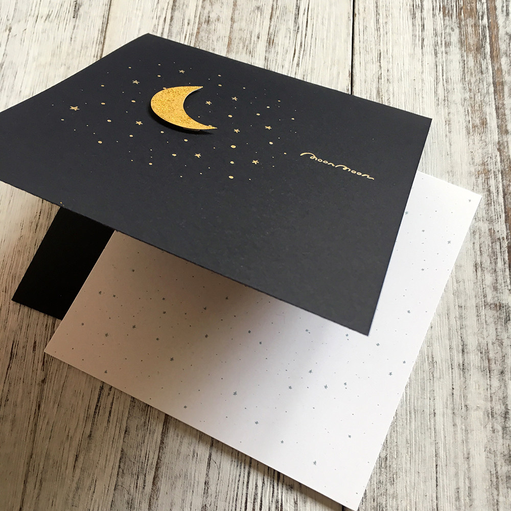 贺卡闪闪月光祝福定制生日离别鼓励星星月亮贺卡