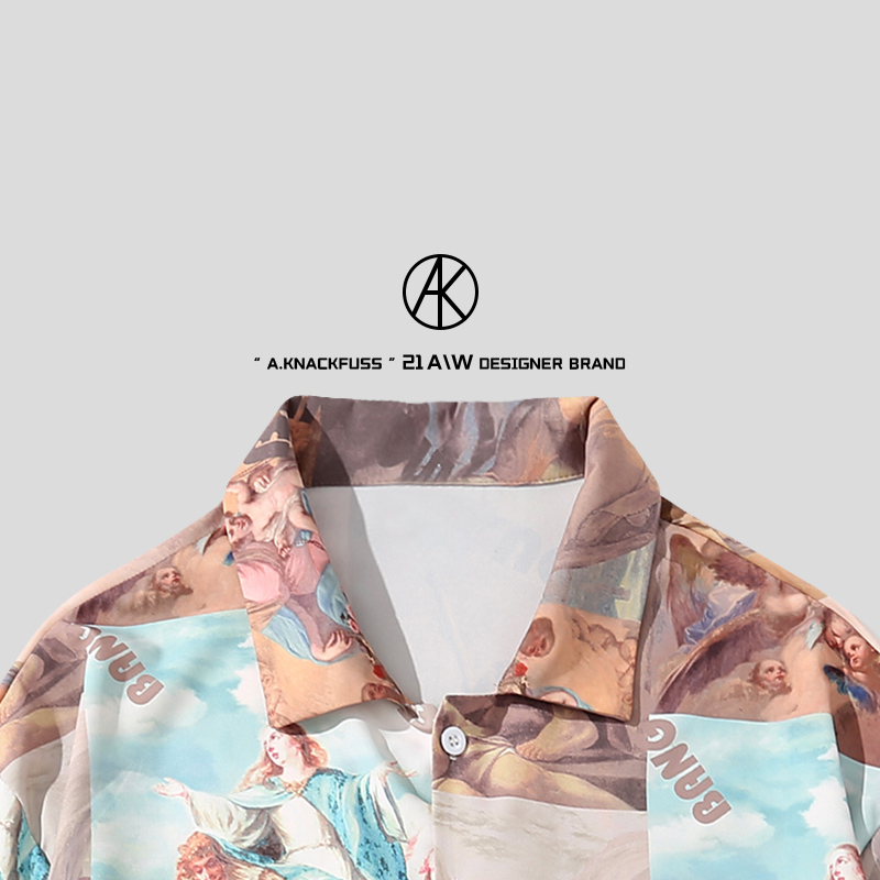 AKnackfuss设计师品牌 上个世纪的西方 春季嘻哈潮流街头宽松衬衫