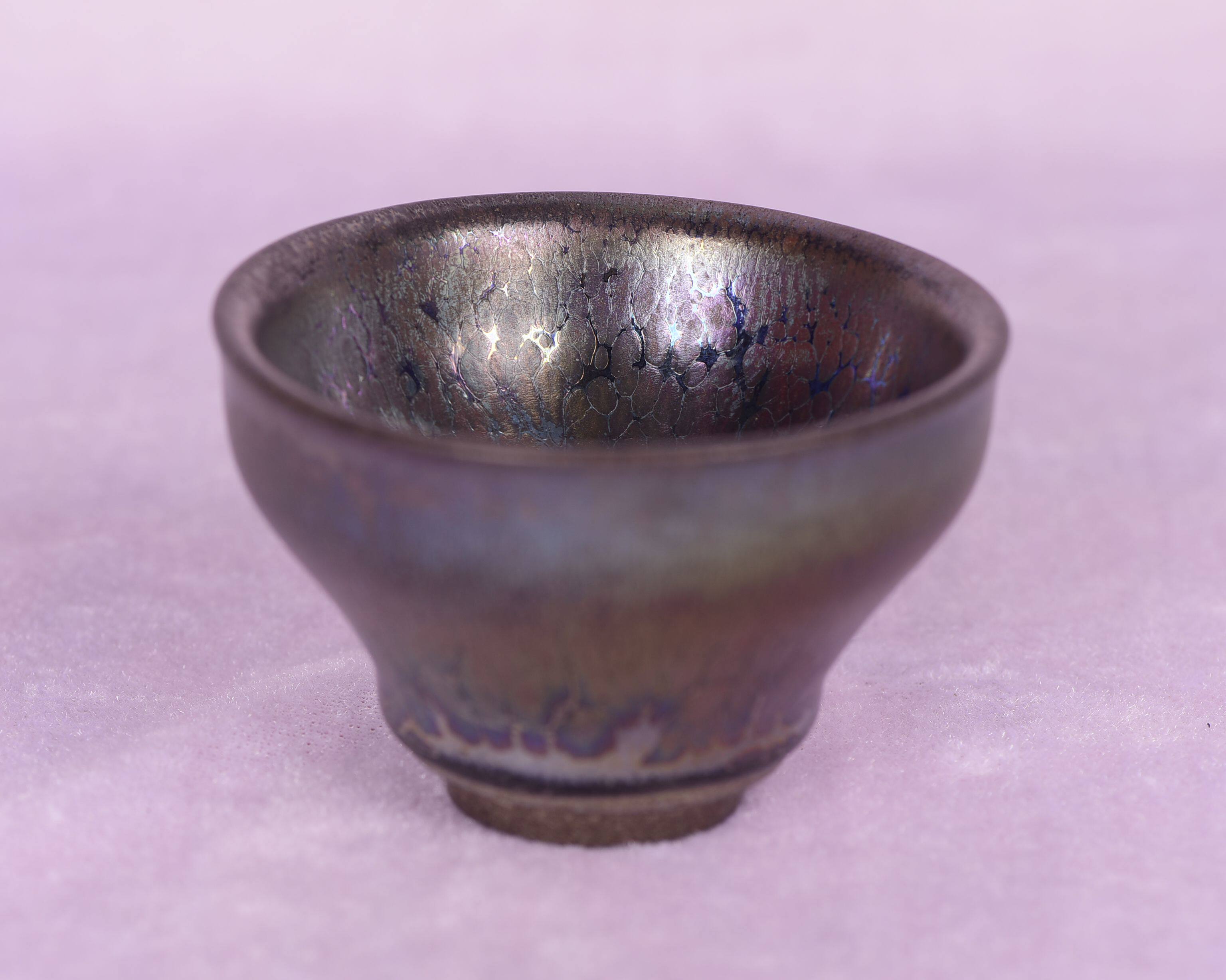 大唐天目山道场乌金七彩曜变油滴酒樽酒杯茶杯建盏