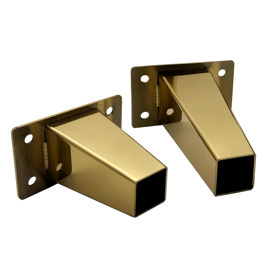 轻奢不锈钢柜脚家具配件五金沙发脚茶几腿地柜电视柜方锥形金属腿