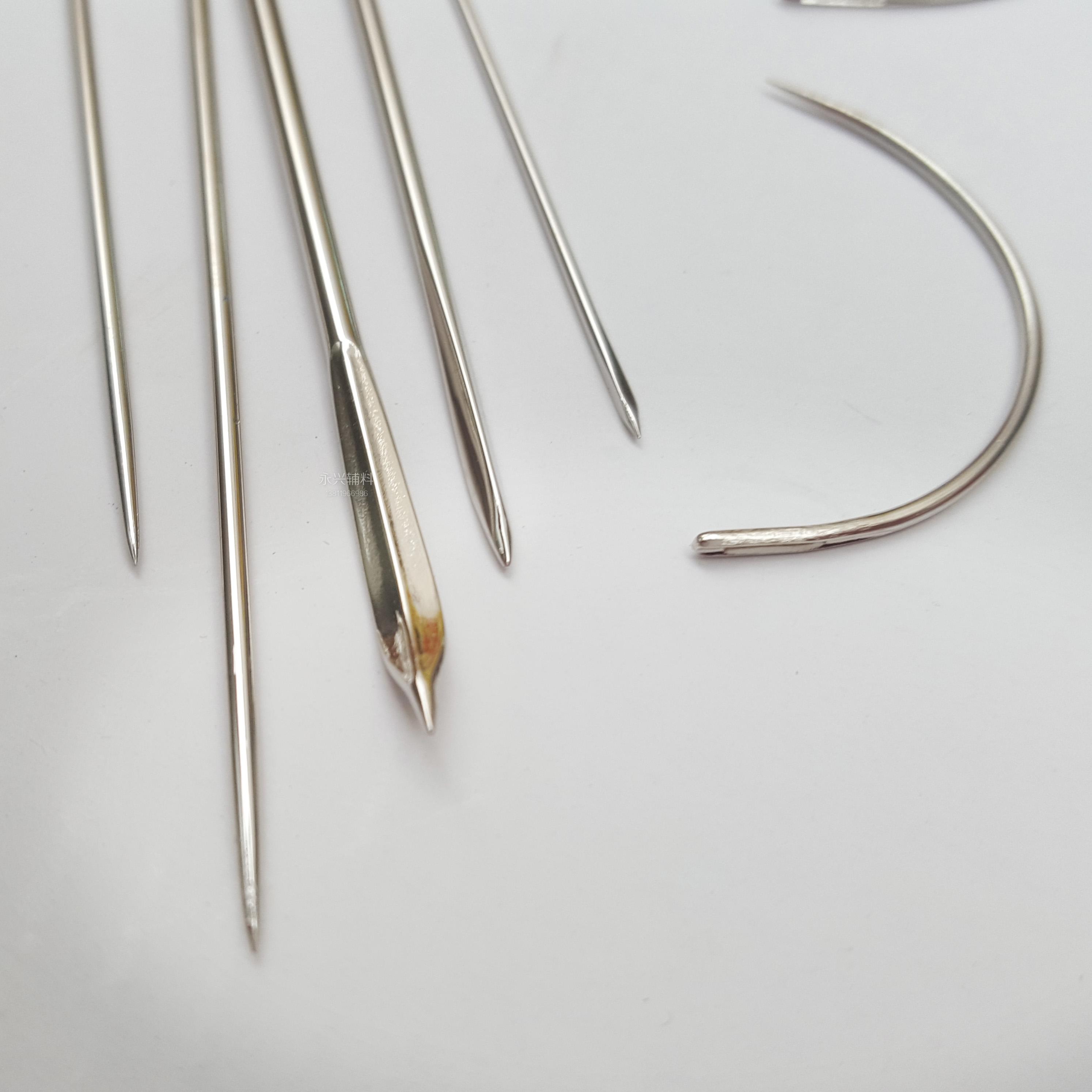 双燕特种弯针手缝针手缝皮革不锈钢三角弯针圆针针