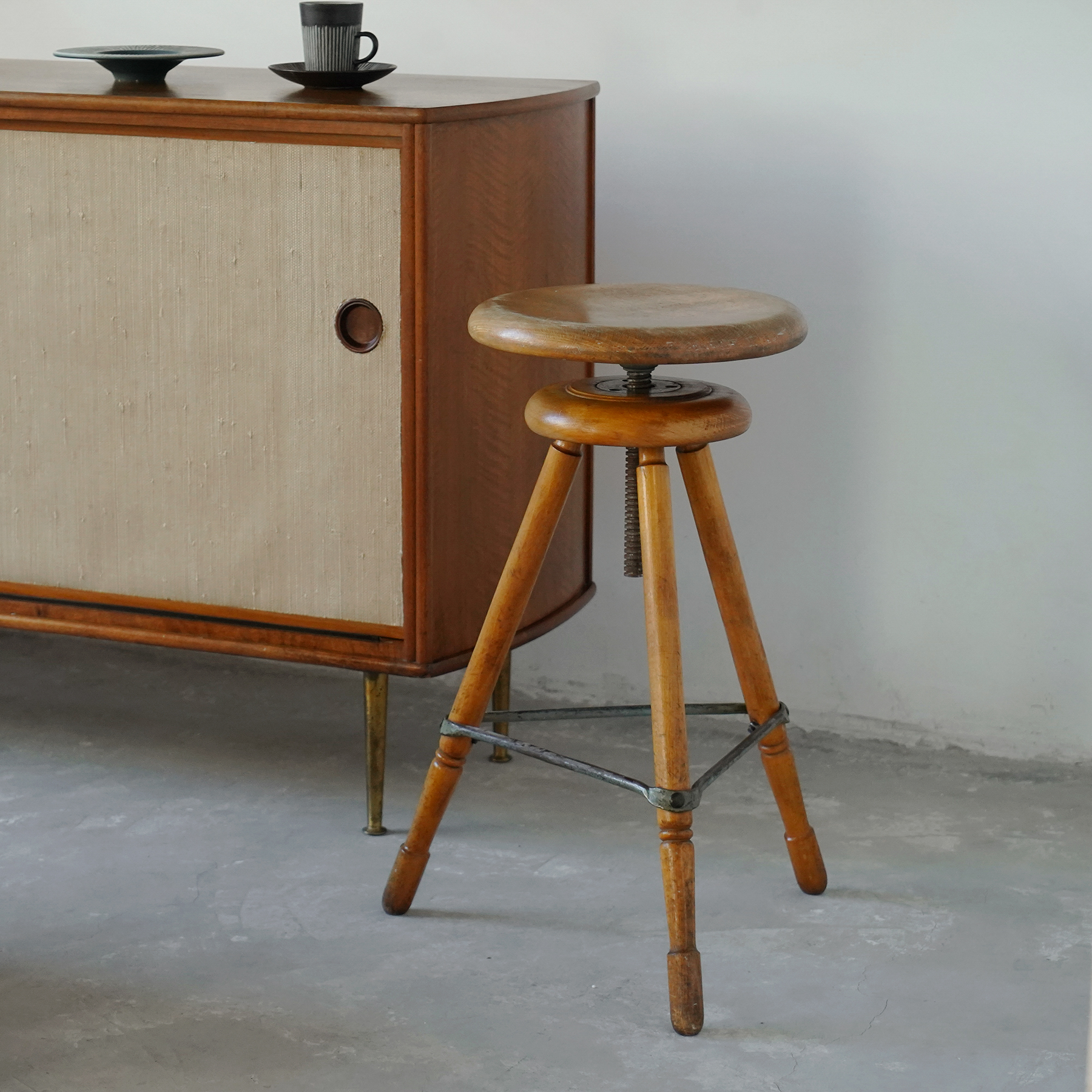 coznap古董法国国产1900年代胡桃木艺术家雕塑绘画酒吧椅子