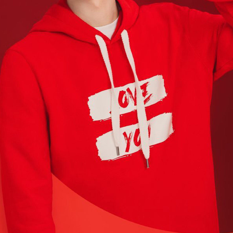 肖战同衣服红色卫衣女2021新款连帽上衣韩版宽松卫衣