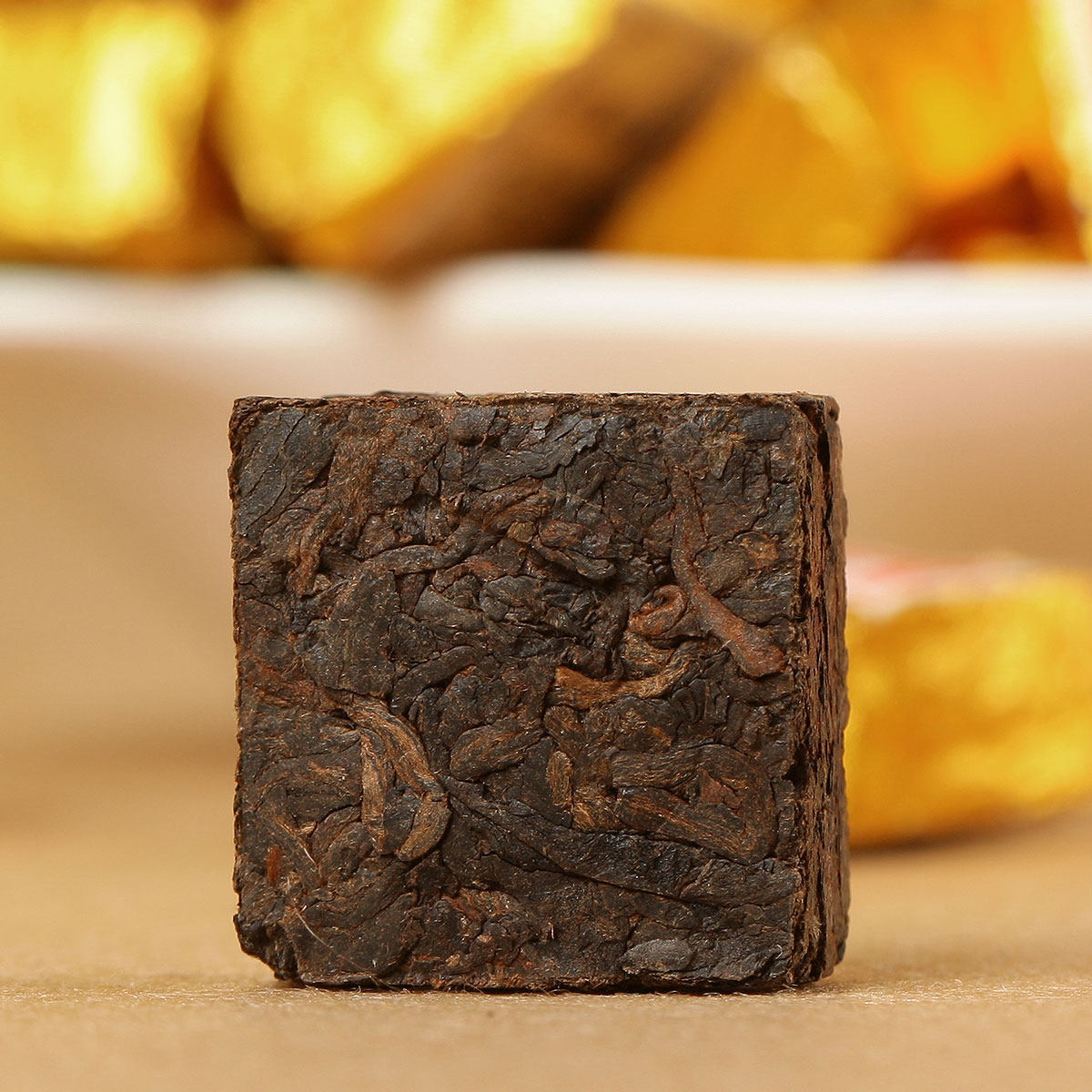 [03年·小金砖]益马普洱熟茶 醇香小金砖 陈年普洱小沱茶500克装