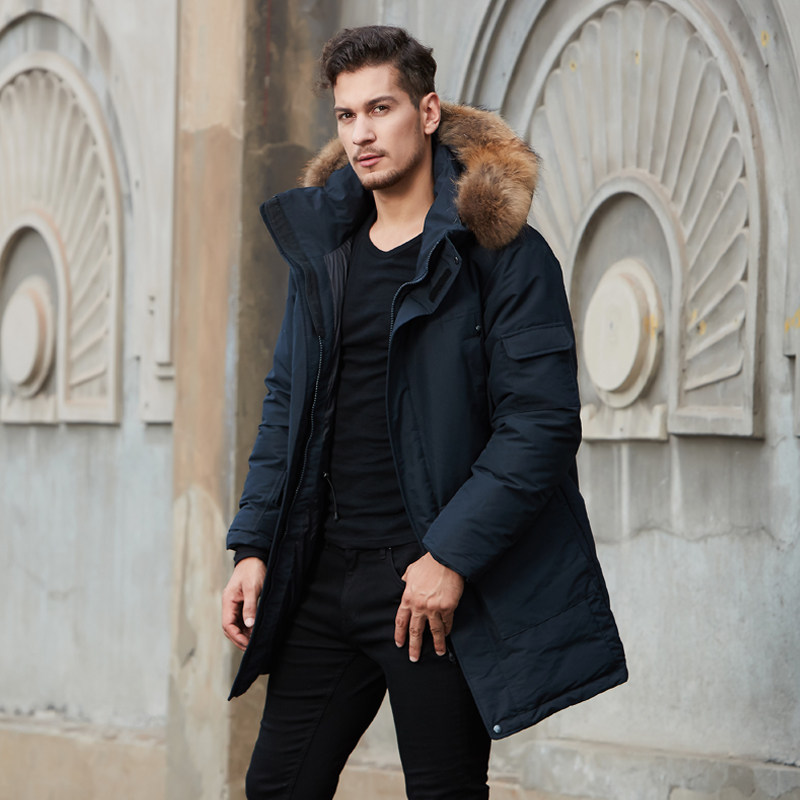 顺丰发货highrock天石防风羽绒服派克克服中长外套羽绒衣