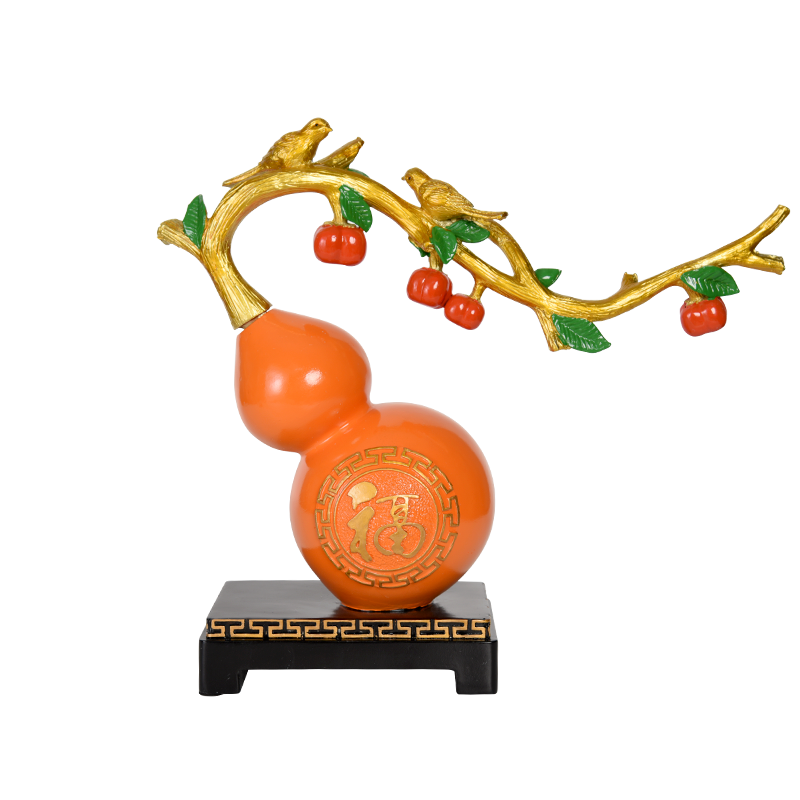 高档柿柿如意葫芦摆件客厅酒柜电视柜装饰品办公室乔迁新居礼品 –