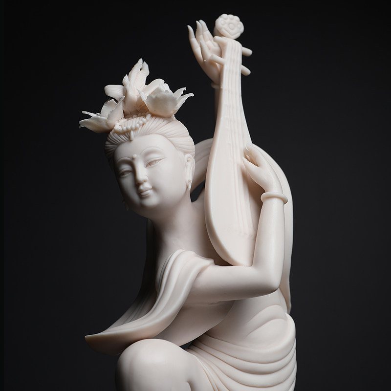 敦煌飞天仙女戴玉堂陶瓷摆件德化白瓷雕塑工艺品家居饰品摆件
