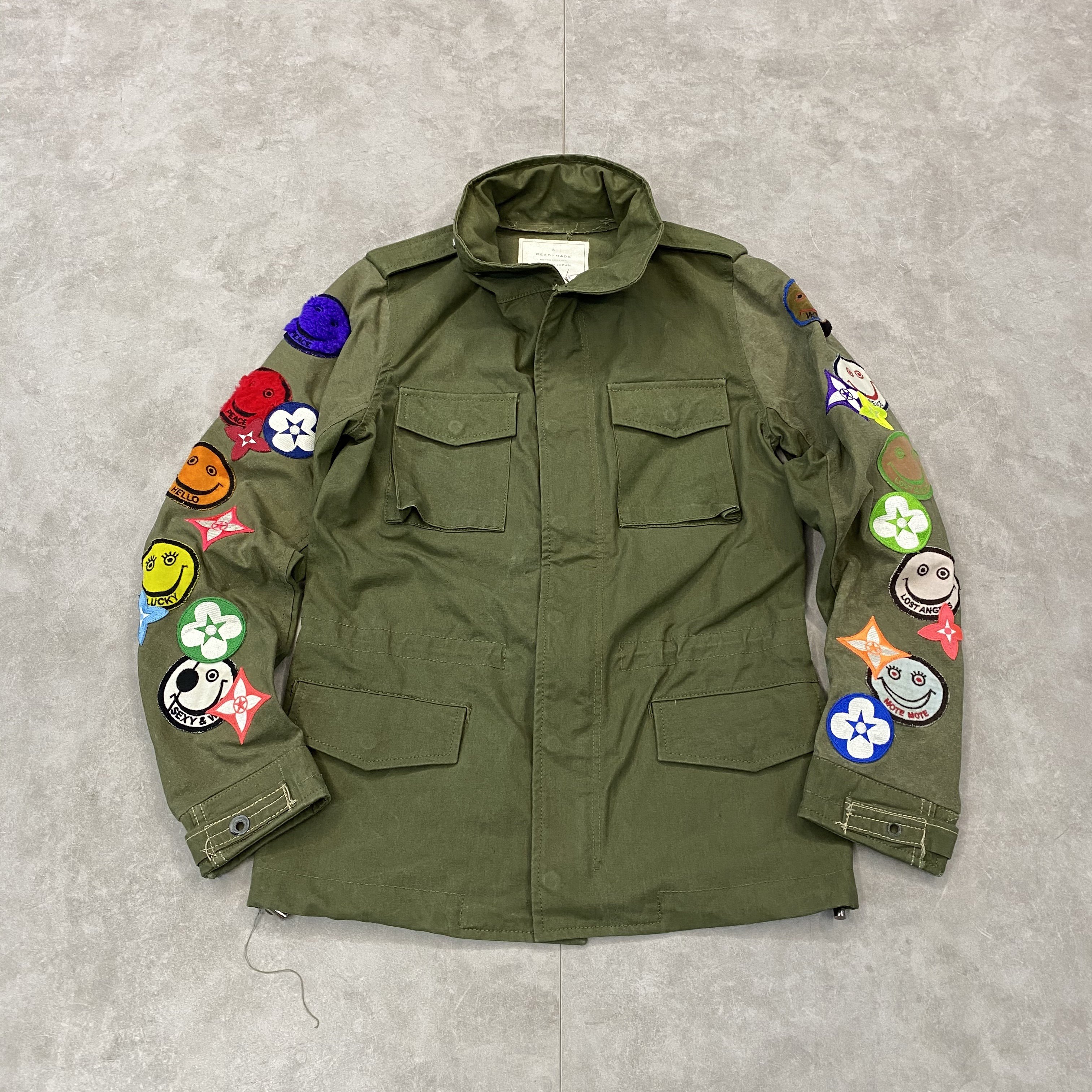 readymadefieldjacketm65夹克外套老花笑脸刺绣图案夹克