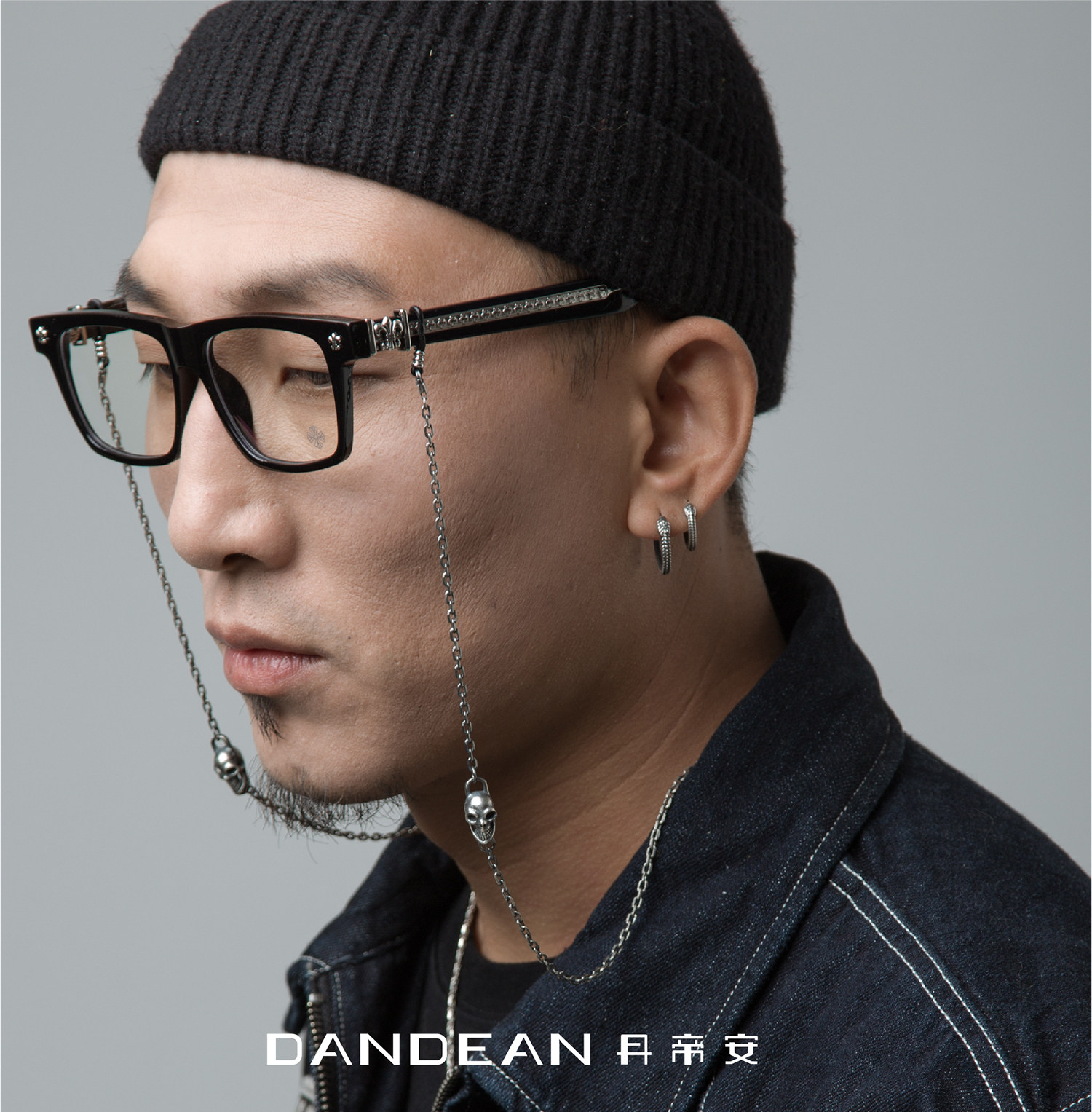 眼镜原创骷髅朋克机车复古中性绳防链条女挂眼镜链