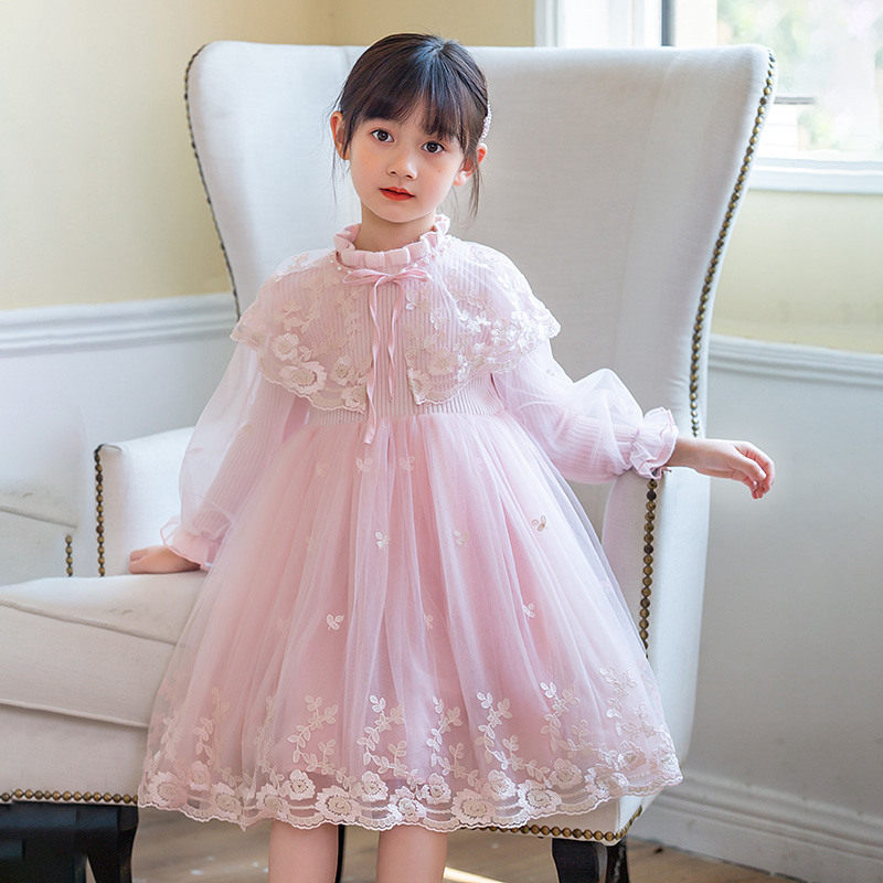 女童裙子公主蓬蓬衣裙连衣裙毛衣裙针织儿童洋气连衣裙