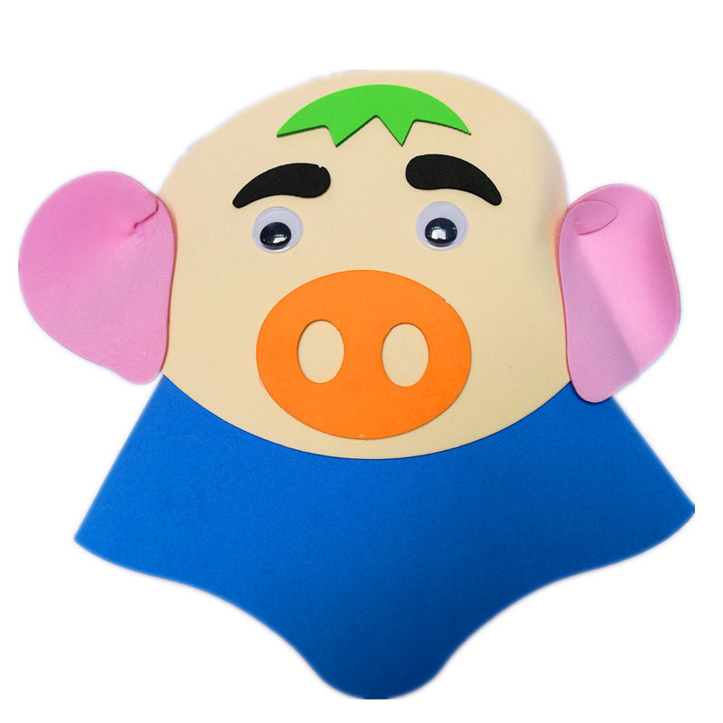 生肖小野猪头饰动物头套幼儿园学校表演道具皇冠猪八戒圣诞节帽子