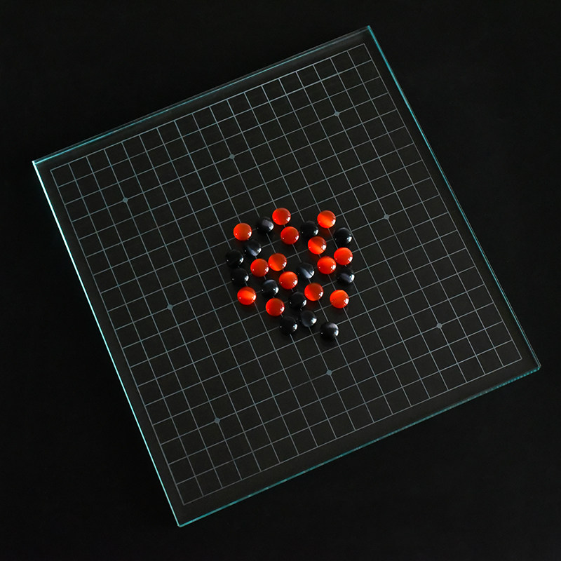 定制加厚大号水晶玻璃透明特色围棋棋盘磨砂围棋