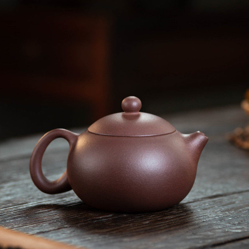 宜兴紫砂西施正品原矿手工紫砂壶朱泥紫泥底槽功夫茶壶