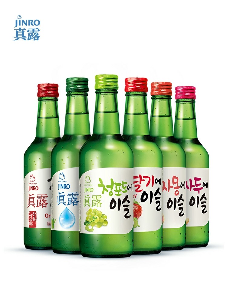 韩国进口真露烧酒果味清酒3种口味蒸馏酒任选果味酒20瓶包邮(韩国进口