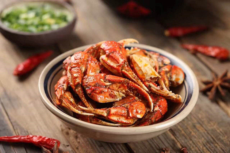 螃蟹麻辣蟹脚香辣蟹钳蟹肉ktv即食海鲜熟食蟹类制品