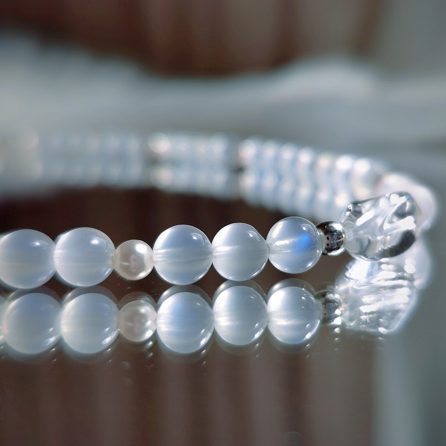 cloris美学凝光奶油极光月光石手链独家设计ins手饰