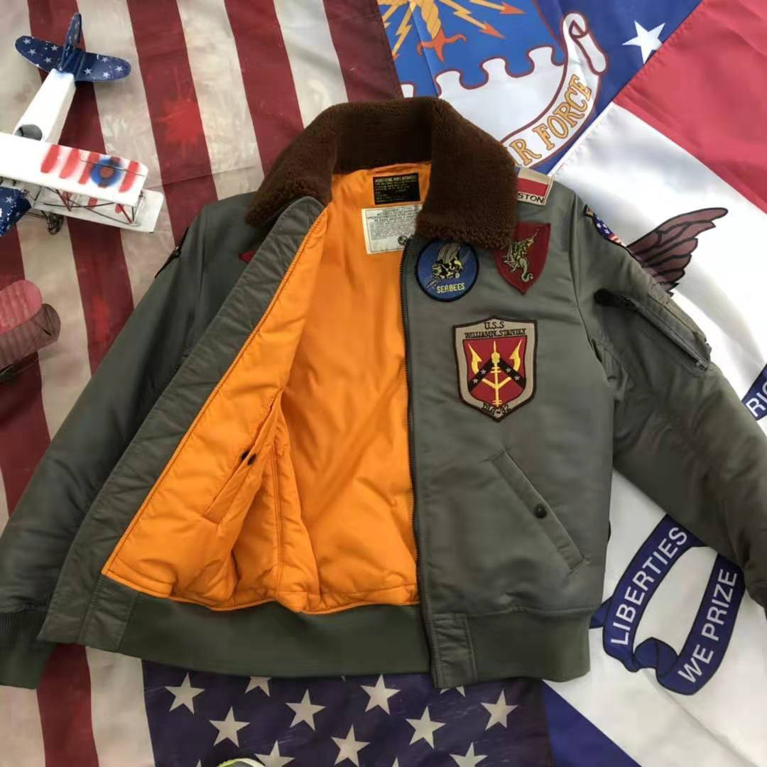 壮志凌云海空飞行夹克空军棉衣珍珠绵羊毛领军二战棉衣