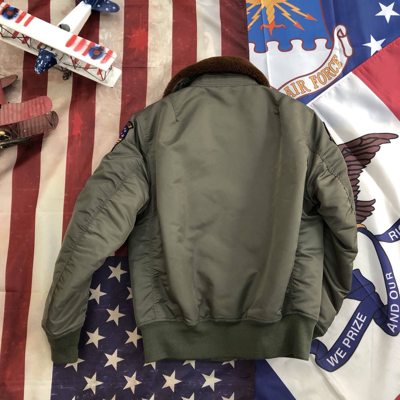 壮志凌云海空飞行夹克空军棉衣珍珠绵羊毛领军二战棉衣