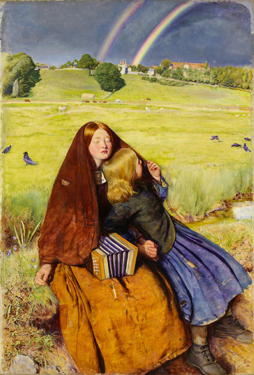 米莱莱斯油画盲女手绘复制品英国拉斐尔前派名画油画