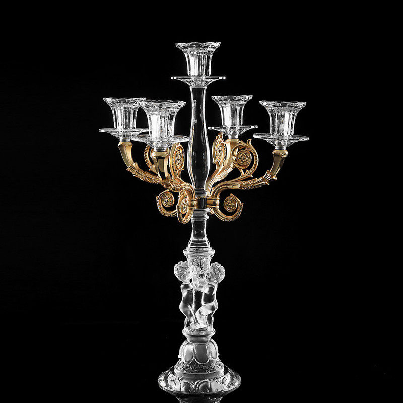 烛台水晶高档欧式九头婚庆蜡烛摆件时尚奢侈烛台