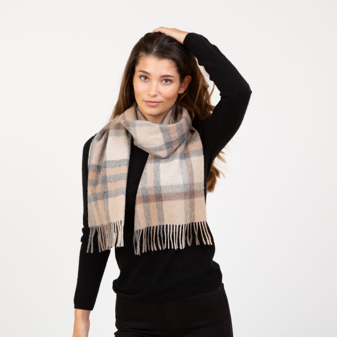 包邮英国苏格兰纯羊羊毛经典英伦气质格纹格子围巾