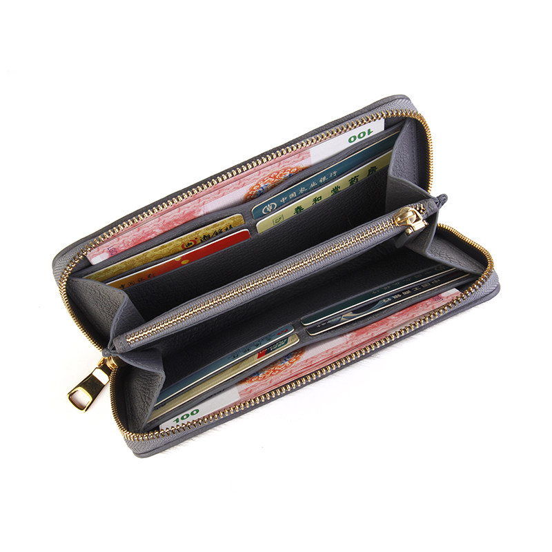 聚变手工皮具高端定制灰色海豹毛皮真皮皮包钱包