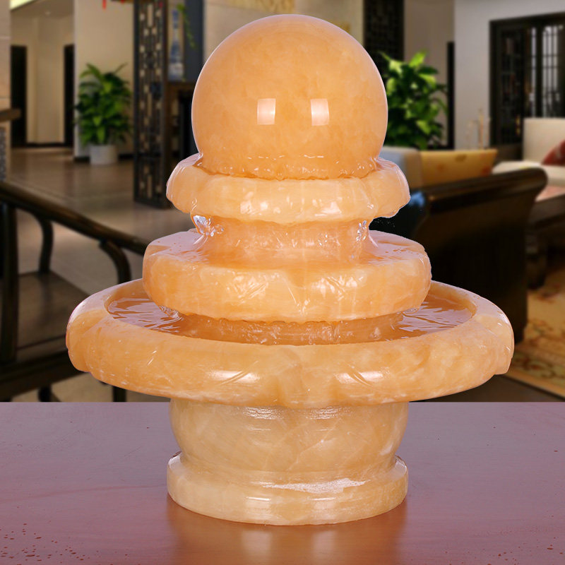 特价天然透光风水球流水喷泉客厅摆设公司开业礼物 桌面摆件