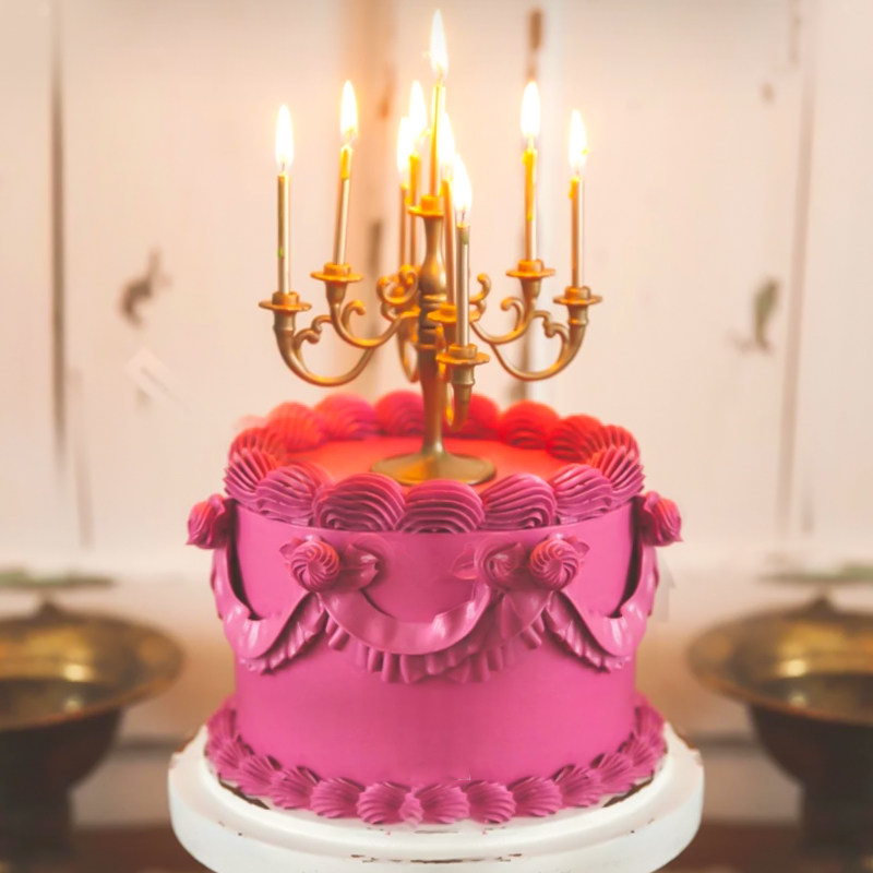 烛台蛋糕10套蜡烛生日蛋糕装饰摆件插件欧式复古节日装扮用品