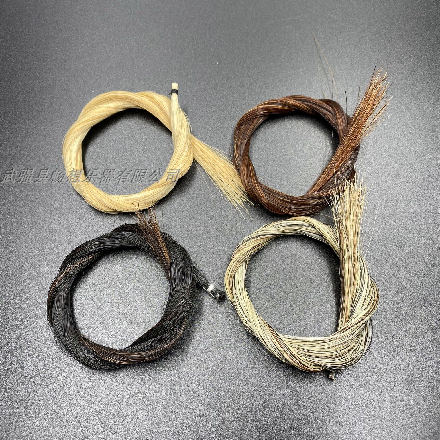1束小提琴弓毛马尾黑白棕灰色小提琴弓毛工艺品编织浮沉编制