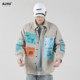 Bjhg spring hip hop long sleeve shirt coat men's fashion Japanese loose color contrast trend Korean style printing shirt Bjhg spring hip hop long sleeve shirt coat men's fashion Japanese loose color contrast trend Korean style printing shirt