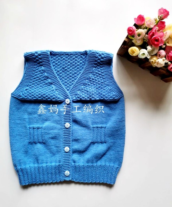 鑫妈手工编织巧克力背心材料视频教程成品毛线