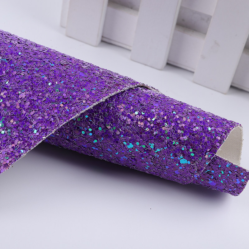 1mm闪粉金葱布钻片格利特pu皮革面料箱包手袋皮革