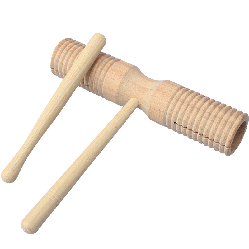 新品促销奥尔夫打击乐器大小加沟单响筒音筒教具刮蛙打击乐器