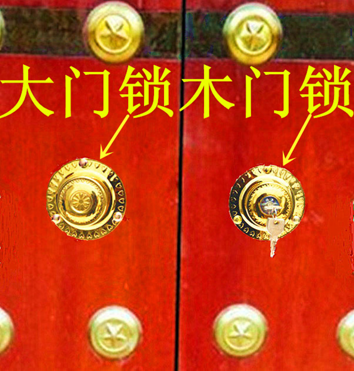 精品双开大门锁双扇门锁木门锁铁艺铁门锁机械齿条锁别墅庭院门锁