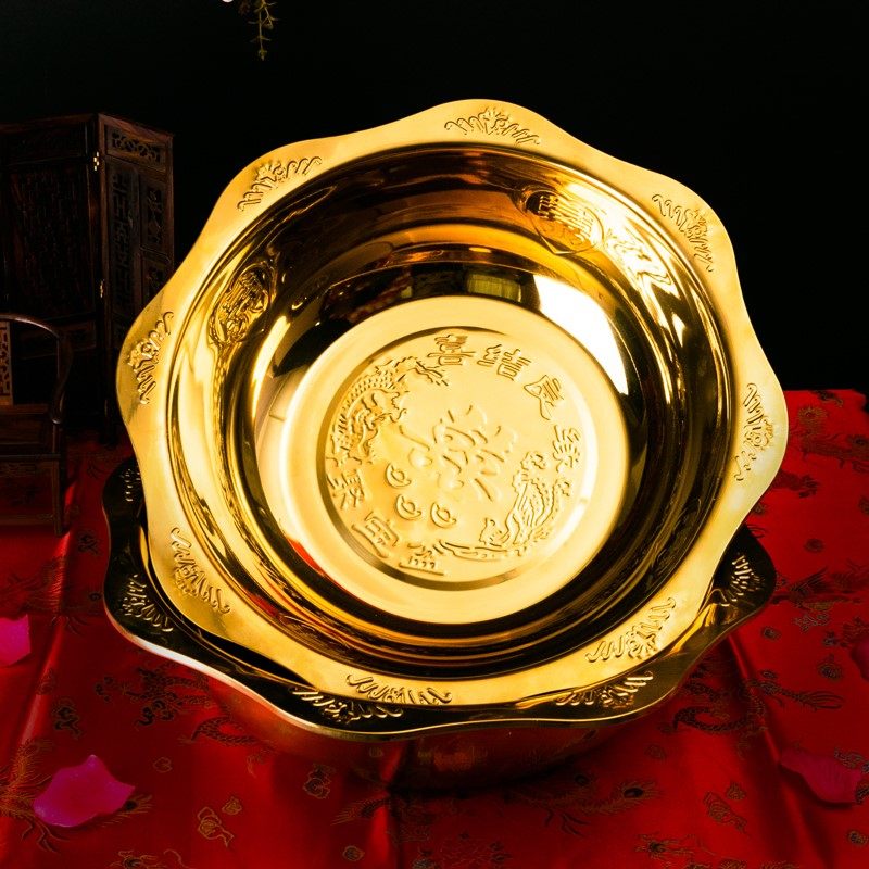 结婚脸盆红喜盆聚宝金盆结婚庆用品一对女方嫁妆创意礼盒