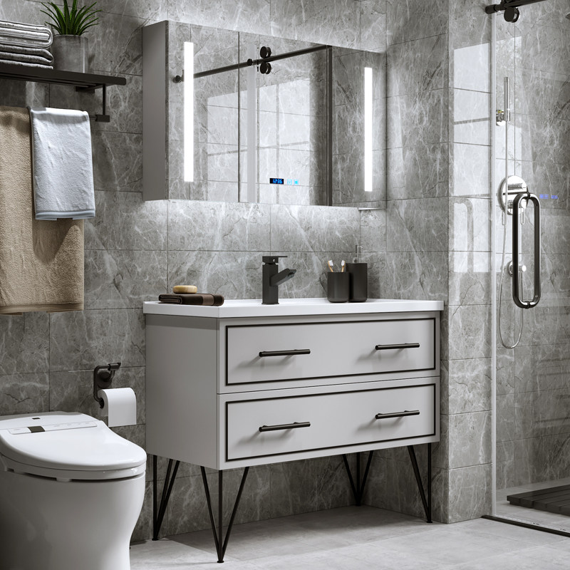 卫浴套装现代简约北欧轻奢奢风浴室柜组合洗脸洗手浴室柜组合