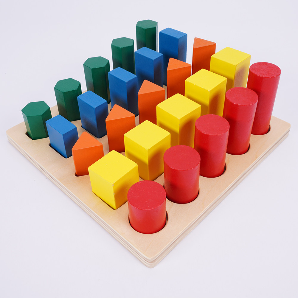 插棍几何体蒙氏数学插座圆柱图形早教幼儿园教具数学学习板