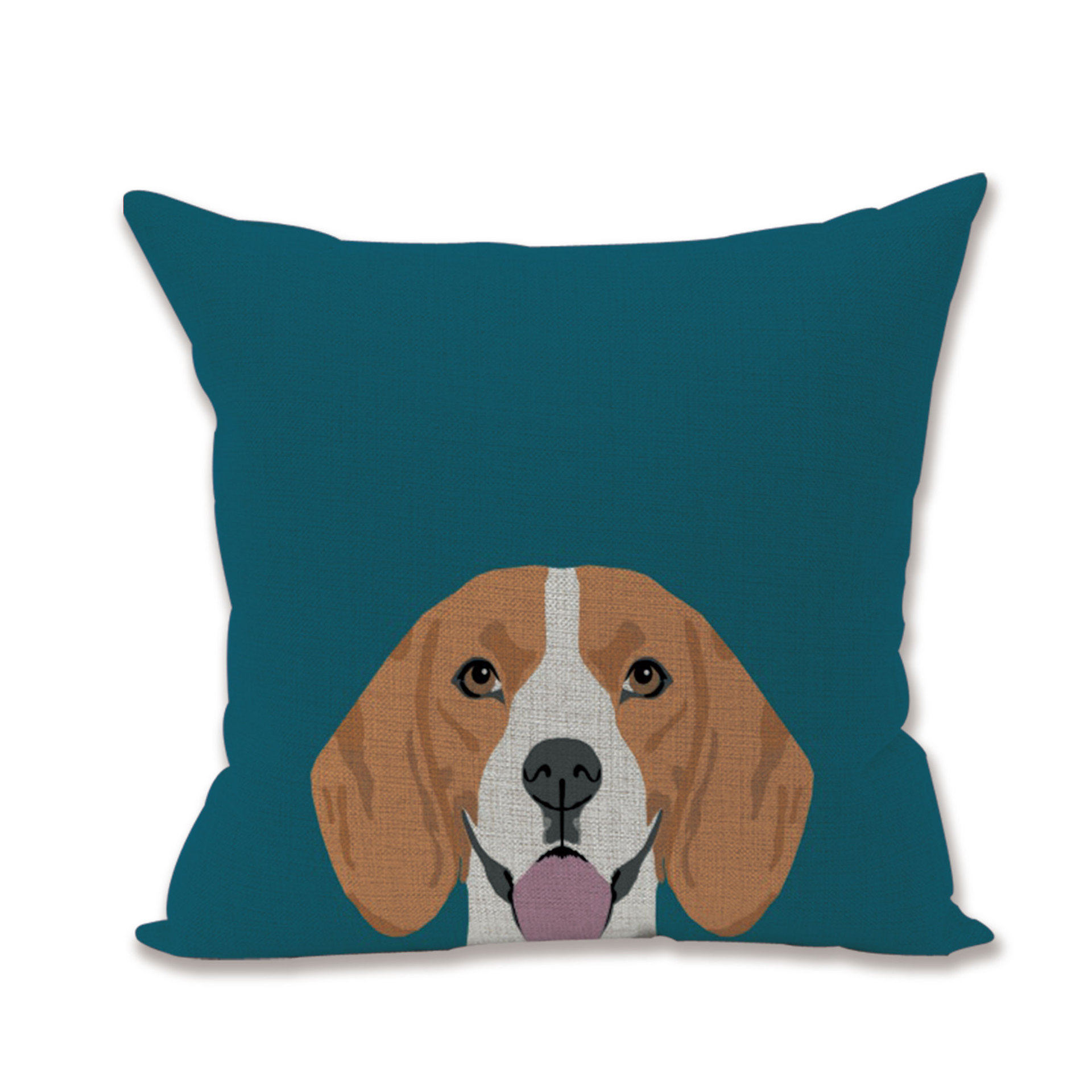 比格亚麻抱枕现代中式印花汽车靠背枕头套定制靠垫