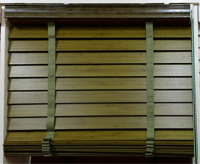 实木百叶窗帘单绳循环四合一拉绳一体木帘竹帘办公室家用遮光木质