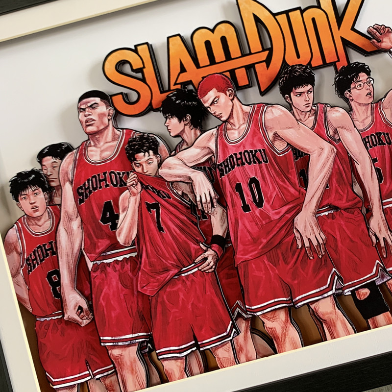 灌篮高手湘北最后决战全家福纸艺立体装饰画樱木花道工艺画