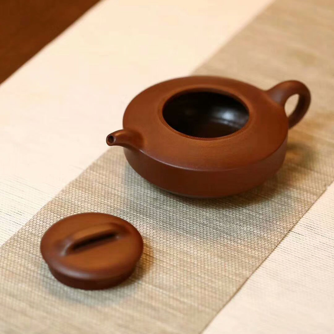 扁石紫砂壶宜兴紫砂宜兴紫泥手工工作室天杰旭峰高旭峰茶壶