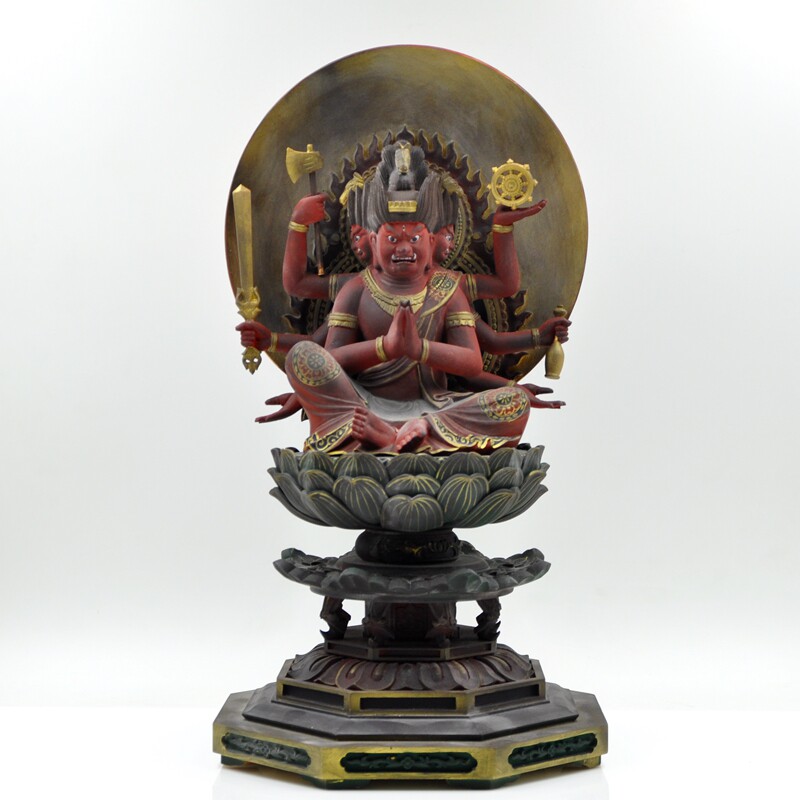 佛像修明堂密宗马头观音日式复古白木唐密礼品摆件