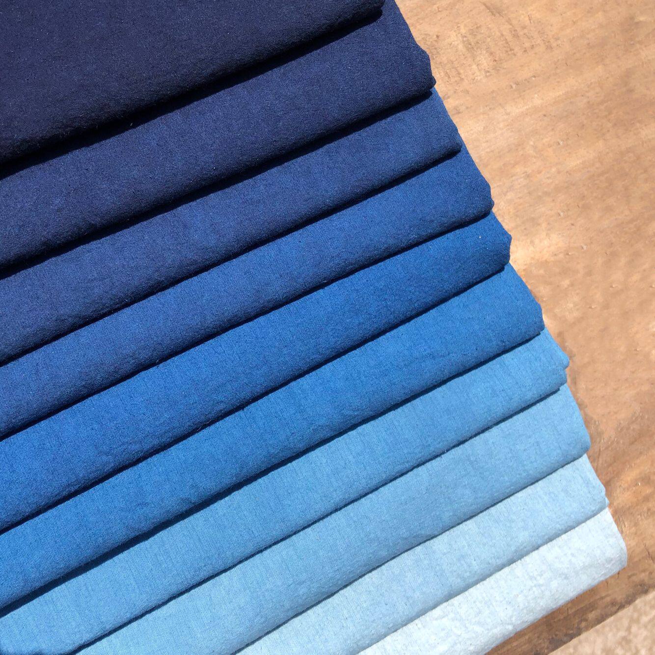 手工diy布手工绣拼服装面料染布纯棉草木靛蓝植物海绵垫