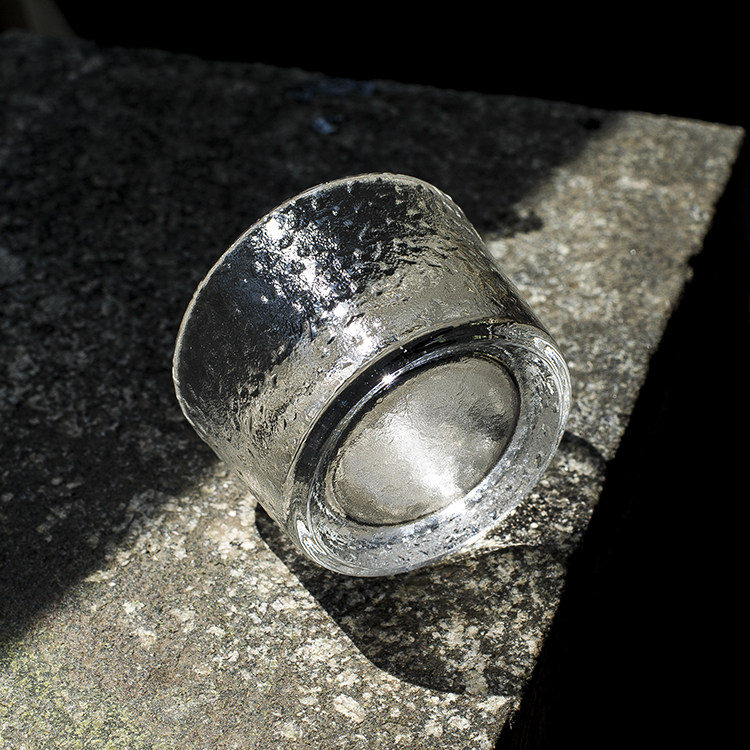 日式手工麻点直身耐热加厚玻璃茶杯茶碗品茗茶杯