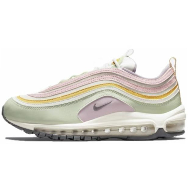 nikeairmax97跑步鞋白生胶粉蛇皮豹纹米白彩虹渐变921733