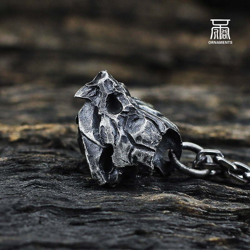 原罪手工纯银黄铜动物鳄龟乌龟骷髅头骨骨骼项坠