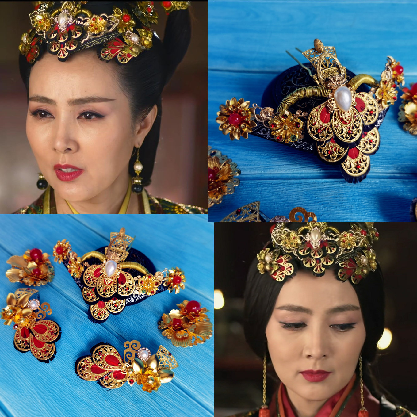 菡萏花开芈月传楚同款羽毛发簪汉服明制狄鬓发饰