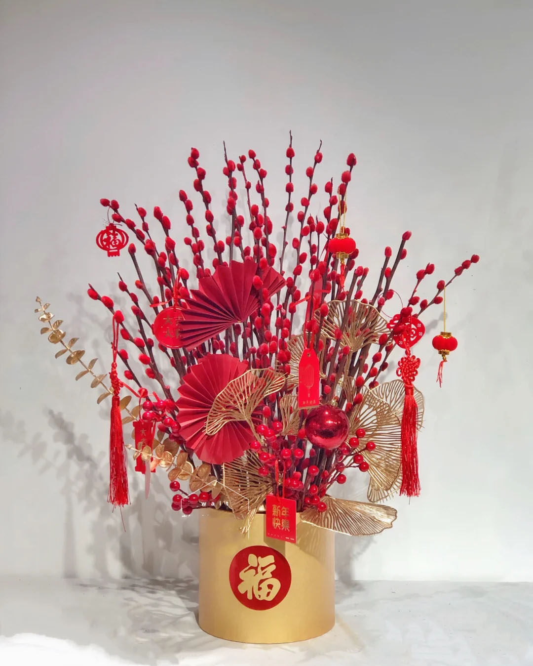 全国顺丰包邮银柳福字抱抱年宵干花春节新婚喜庆干花